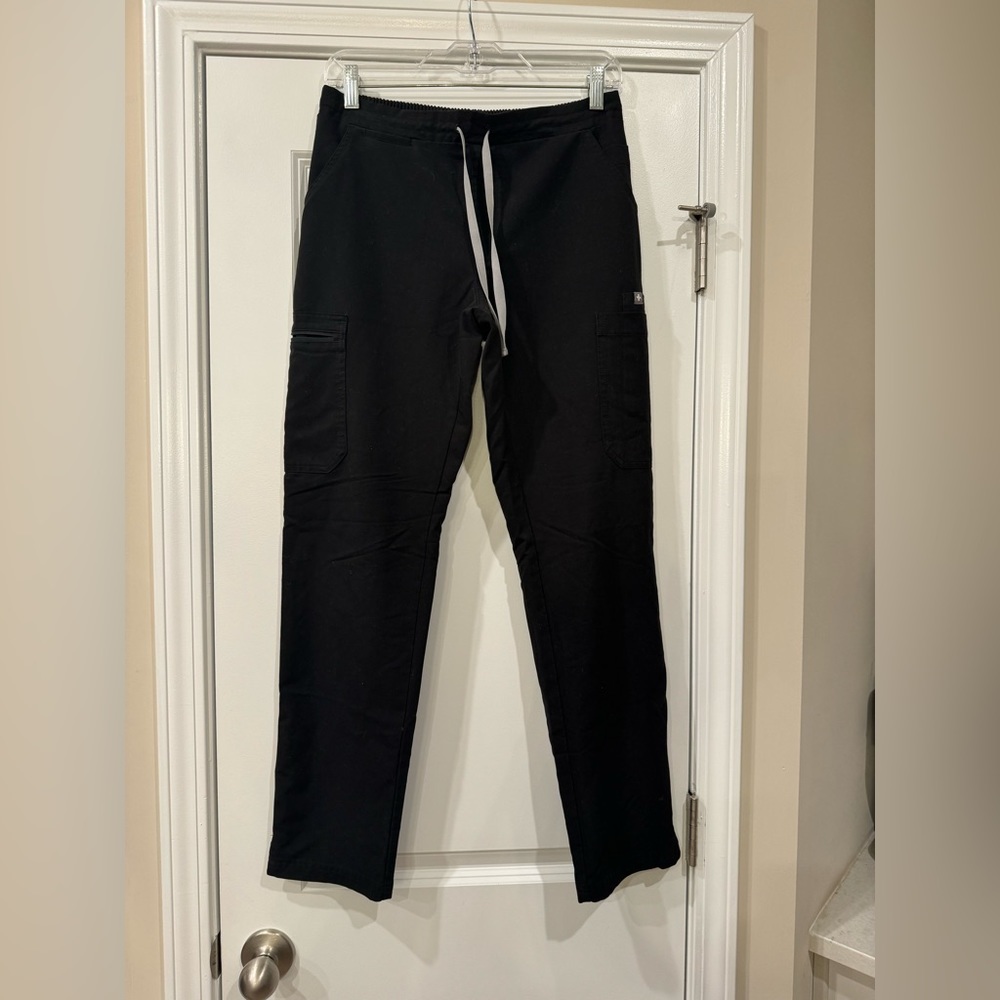 Figs Yola Skinny Scrubs Pants Womens Size s Regular Black Straight
